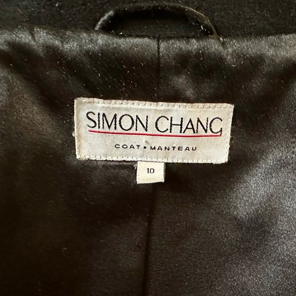 Women’s Wool Blend Black Dress Coat by Simon Chang Size 10 - Picture 5 of 6